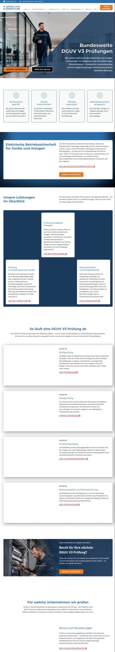Startseite der Website e-check.nrw