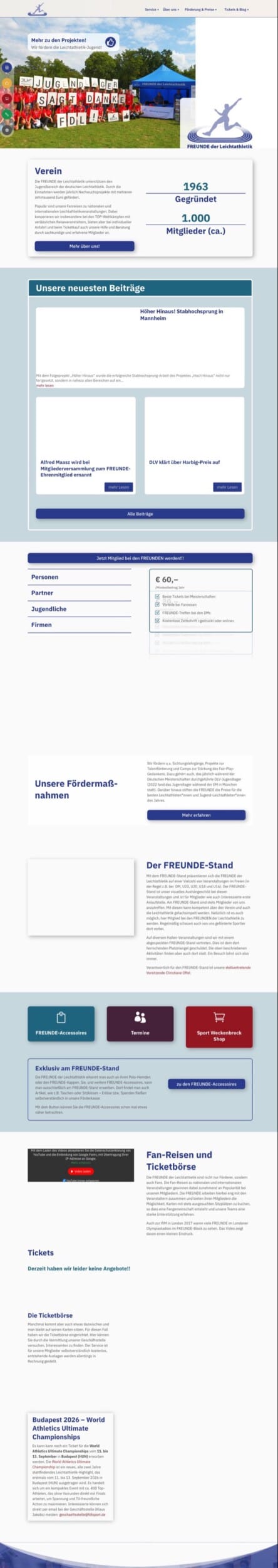 Startseite der Website fdlsport.de