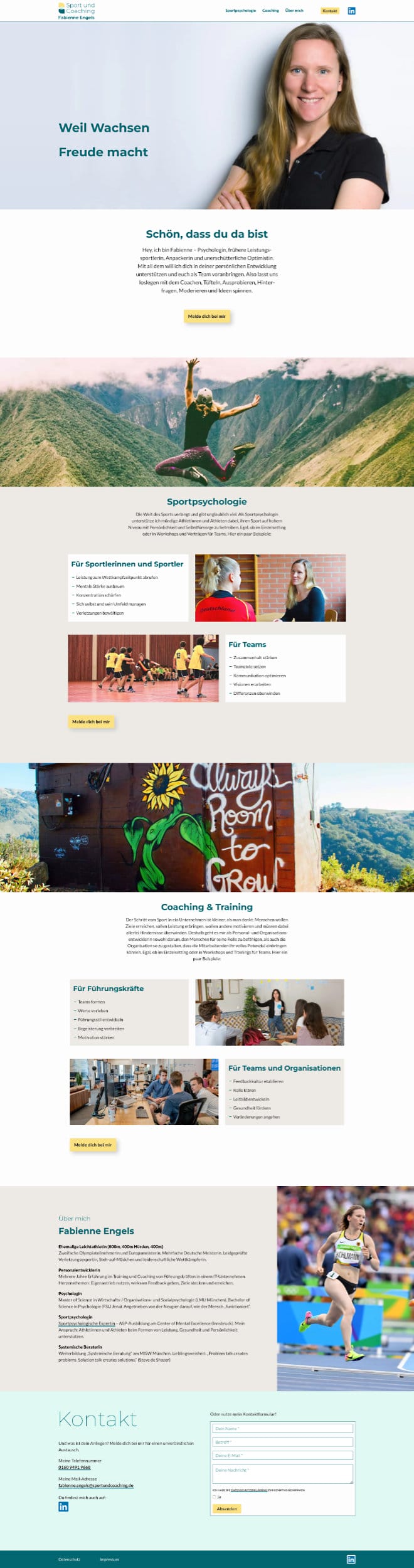 Startseite der Website sportundcoaching.de